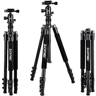 Abbildung von Zomei Q555 Leichtgewichtiges Kamerastativ aus Aluminiumlegierung mit 360 Grad Kugelkopf + 1/4&quot; Schnellwechselplatte für DSLR und Videokameras