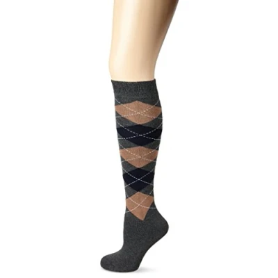 Abbildung von Pfiff 100322 Unisex Reitstrumpf, kariert Socke Gr. 34, schwarz Grau Rot