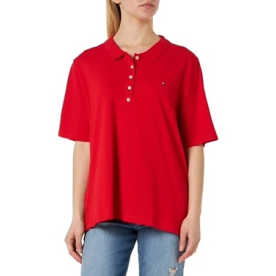 Abbildung von Tommy Hilfiger Curve 1985 Poloshirt, Damen, Größe: 46, Fierce red