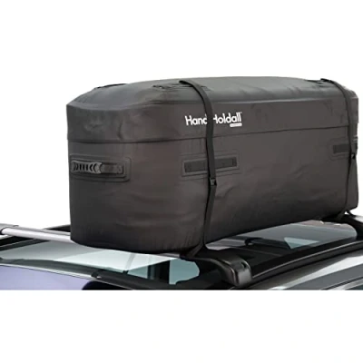 Abbildung von HandiWorld wasserdichte Dachtasche/Dachbox (schwarz), 175 Liter große Cargotasche Stabiler Faltbarer Boden, HHOLDALLWP175, Black, litres