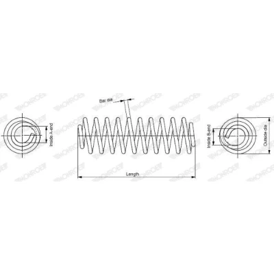 Abbildung von MONROE SP3752 Fahrwerksfeder OPEL: Sintra