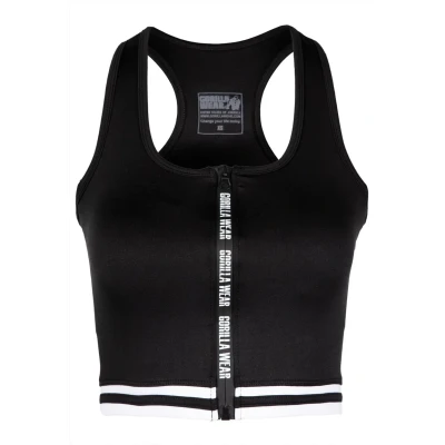 Abbildung von Gorilla Wear MESA ZIP Front CROP Top, Damen, Größe: Small, Black