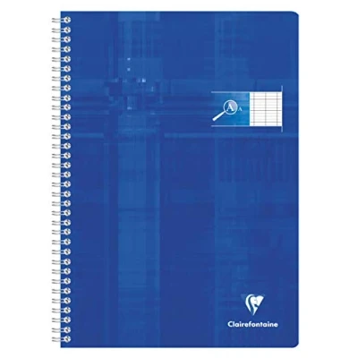 Abbildung von Clairefontaine 68196C Packung mit 10 Notizheften DIN A4 21x29,7cm, Spiralbindung, 50 Blatt ideal für Sehbehinderte, schwarze Lineatur 2,5mm 10x10, französische Lineatur, 90g, farbig sortiert, 1 Pack