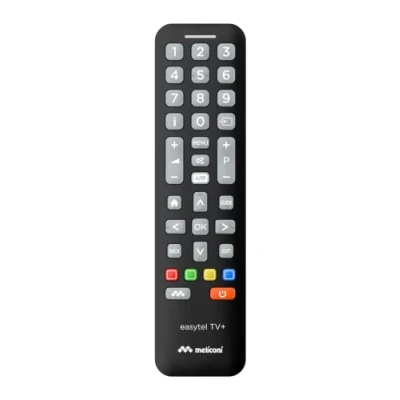 Abbildung von Meliconi Easytel TV+ Universelle TV Fernbedienung, steuert auch die Grundfunktionen von Smart TVs