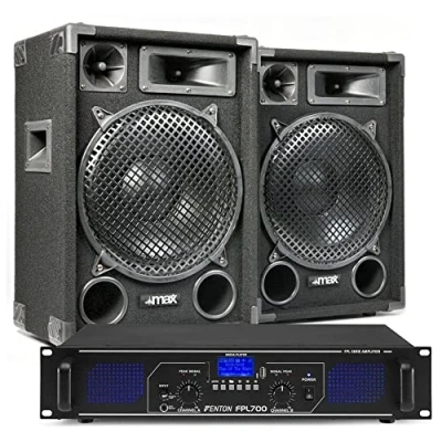 Abbildung von MAX12 DJ Lautsprecher und Bluetooth Verstärker Kombination 1400 W