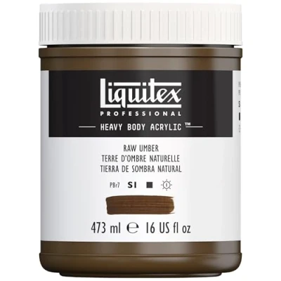 Abbildung von Liquitex 4412331 Professional Heavy Body Acrylfarbe in Künstlerqualität mit ausgezeichneter Lichtechtheit buttriger Konsistenz, 473ml Topf Umbra Natur