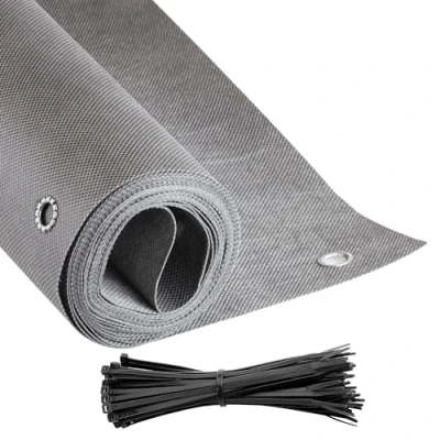 Abbildung von COVER IT Balkon Sichtschutz Ohne Bohren Balkonsichtschutz GRAU mit Ösen 70 x 500 cm für Terrasse Balkongeländer