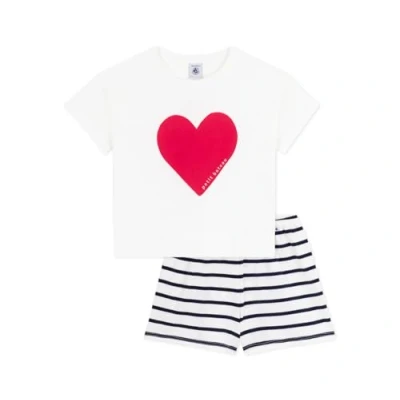 Abbildung von Petit Bateau KIDS Bruneta Pyjacourt Nachtwäsche Set für Kinder, Größe: 140, Marshmallow/smoking