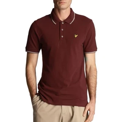 Abbildung von Lyle &amp; Scott Tipped Poloshirt, Herren, Größe: Small, Burgundy/ mid grey marl