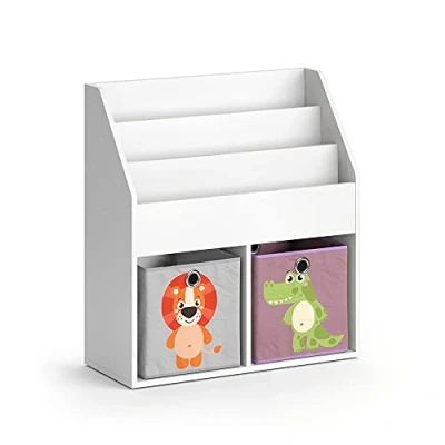 Abbildung von Vicco Bücherregal Luigi, Weiß, 72 x 79 cm mit 2 Faltboxen opt.3