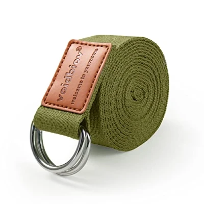 Abbildung von voidbiov D Ring Yoga Strap Durable Cotton Adjustable Perfect for Holding Poses, improving Flexibility and Physical Therapy