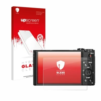 Abbildung von upscreen Schutzglas für Sony Cyber Shot DSC HX99 Schutzfolie, Glas Folie [Klar, 9H Panzerschutz, Anti Fingerprint]