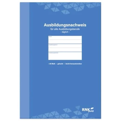 Abbildung von RNKVERLAG 5082 Ausbildungsnachweis Block für alle Ausbildungsberufe, tägliche Eintragungen, 1 Stück
