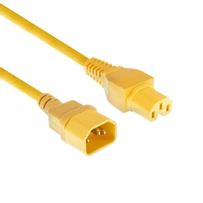 Abbildung von ACT Warmgerätekabel 2m, C14 Stecker auf C15 Buchse, Stromkabel Verlängerung, Warmgerätestecker Gelb AK5311