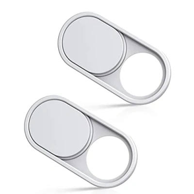Abbildung von imluckies Metall Webcam Abdeckung für Laptop, MacBook Pro/Air, iMac, iPad, Tablet, iPhone 8/7/6 Plus, Echo Show/Spot Web Kamera Blocker, schützt Ihre Privatsphäre, 2 Stück, weiß
