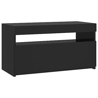 Abbildung von vidaXL TV Schrank mit LED Leuchten Lowboard Möbel Tisch Board Sideboard Fernsehtisch Fernsehschrank HiFi Schwarz 75x35x40cm