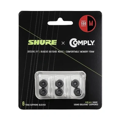 Abbildung von Shure EACYF1 6M Comply 100 Serie schwarzer Schaum, Mittel, 6 Pack