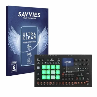 Abbildung von Savvies 6 Stück Schutzfolie für Elektron Analog Rytm MKII Displayschutz Folie Ultra Transparent