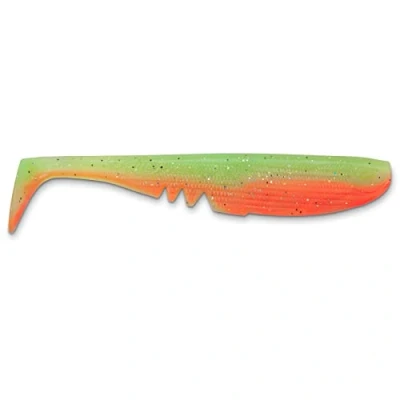 Abbildung von Iron Claw Moby Softbaits Racker Shad 12,5 cm 14 Farben mit Haken UV Material 100% ungiftig Made in Germany TG Turtle Green