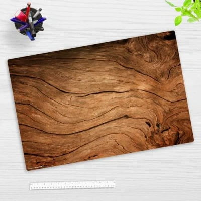 Abbildung von cover your desk.de Schreibtischunterlage abwaschbar Rustikales Holz aus premium Vinyl Made in Germany, (1 tlg., abwischbar, Hergestellt Deutschland)