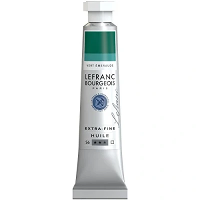 Abbildung von Lefranc Bourgeois 404975 extra feine Ölfarbe in Künstlerqualität aus hochwertigen Pigmenten, lebendige Farben, hohe Lichtechtheit, 20ml Tube Smaragdgrün