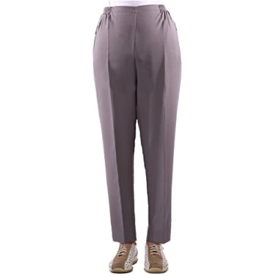 Abbildung von Eitex Damen Seniorenhose Schlupfhose mit Gummizug Kurzgröße ideal für pflegebedürftige Omas einfach anzuziehen und super pflegeleicht (38/40, dunkelgrau)