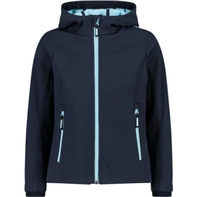 Abbildung von CMP KID FIX HOOD Unisex Softshelljacke für Kinder, Größe: 140, Blue/anice