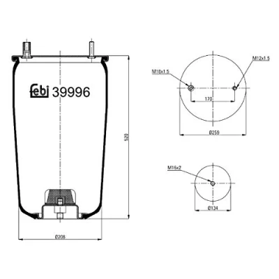 Abbildung von FEBI BILSTEIN 39996 Federbalg, Luftfederung