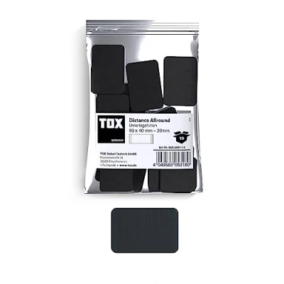 Abbildung von TOX Distance Allround Unterlegplatten, Ausgleichsplatten aus Kunststoff, belastbar bis 5 Tonnen, Polypropylen, 60 x 40 20 mm, 1 Beutel, 10 Stk., 065600113