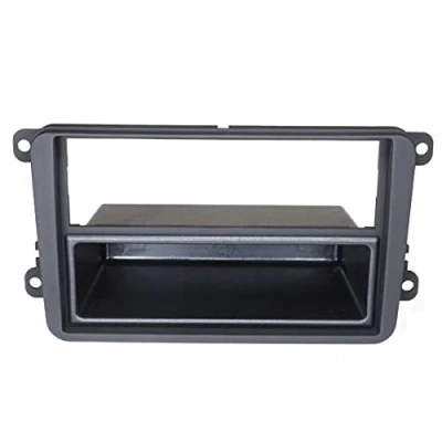 Abbildung von Audioproject A171 Autoradio Radioblende Doppel Din kompatibel für VW Golf 5 + 6 Touran Passat 3C Caddy EOS Skoda Octavia Einbau Rahmen 2 1 Radio mit Fach schwarz