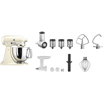 Abbildung von KitchenAid Küchenmaschine &quot;5KSM125EAC&quot;, Gratis Fleischwolf+Gemüseschneider m. 3 Trommeln (Wert ca. 278, UVP)