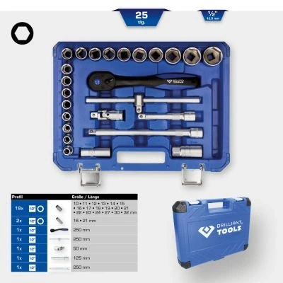 Abbildung von KS TOOLS BT022025 Steckschlüsseleinsatz Set 25 1/2 Vierkant