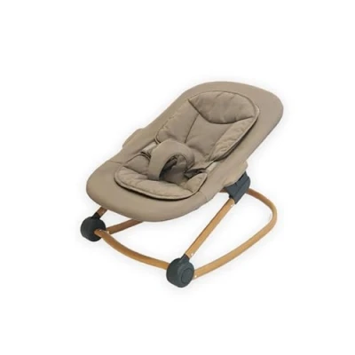 Abbildung von Babywippe in taupe, ergonomischer Baby Bouncer, Newborn Aufsatz, faltbare Babyliege mit abnehmbaren Bezug, geeignet für Neugeborene und Kleinkinder bis 24 Monate, kombinierbar Hochstuhl