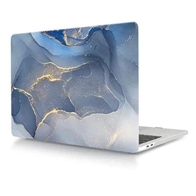 Abbildung von Hülle Kompatibel mit MacBook Pro 16 Zoll 2020 Freisetzung A2141 Touch Bar and ID, Plastik Schützend Hartschale Snap Case für Zoll, Blaue Paillettenmurmel