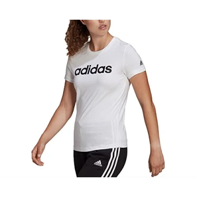Abbildung von adidas Sportswear W LIN T Tshirt print, Damen, Größe: XL, White/black