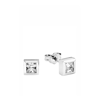 Abbildung von Amor Ohrstecker 925 Sterling Silber Damen Ohrschmuck, mit Zirkonia synth., 0,6 cm, Silber, Kommt in Schmuck Geschenk Box, 9144174