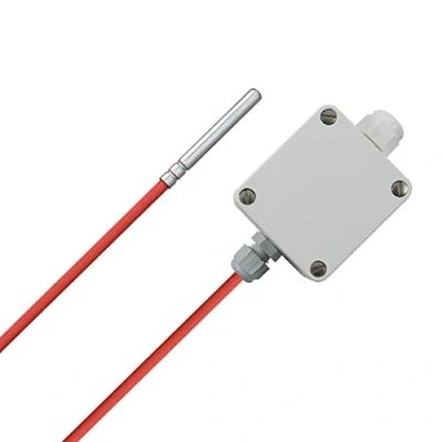 Abbildung von iOVEO 213HS02202 Temperatur Messumformer im Gehäuse mit Silikon Anschlussleitung inkl. Sensor PT1000, Ausgang Aktiv, Messbereich einstellbar, Temperaturfühler, 2 Meter