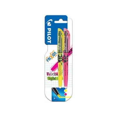 Abbildung von 12 x Pilot Textmarker Frixion light 3,8mm pink/gelb Blister VE=2 Stück