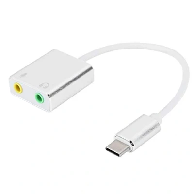 Abbildung von USB C Audioadapter Externe Stereo Soundkarte mit 3,5 mm Kopfhörer und Mikrofonanschluss für Windows, Linux, PC, Laptop, Desktop, PS5, 3 Pro