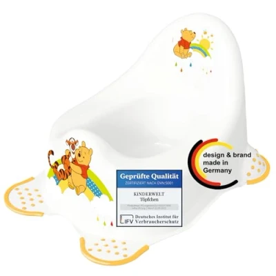 Abbildung von KiNDERWELT Premium Töpfchen für Kinder und Babys, Winnie Design in Weiß, Kleinkinder ab 18 Monaten, hohe Rückenlehne, rutschfest BPA frei