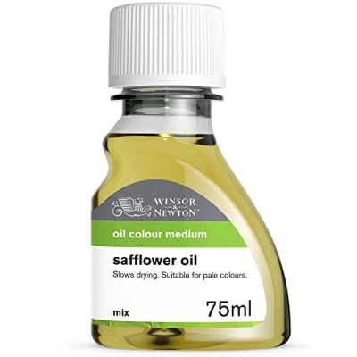 Abbildung von Winsor &amp; Newton 3021756 Safloröl für Ölfarben, langsam trocknend, rein, vergilbungsarm, verbessert den Farbfluss, Glanz Transparenz von Ölfarben 75ml Flasche