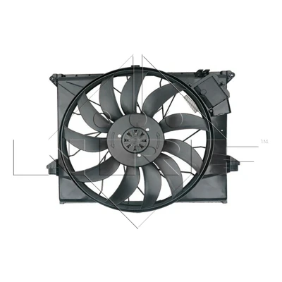 Abbildung von NRF 47731 Lüfter 530 12 850 mit Kühlerlüfterrahmen (Zarge), bürstenloser Motor MERCEDES BENZ: GL
