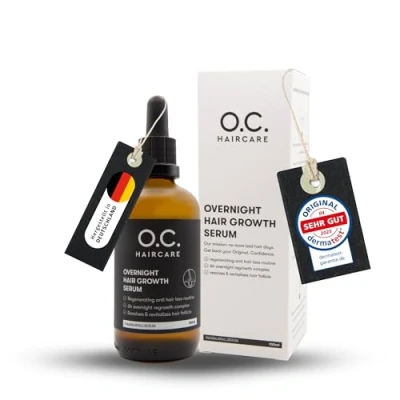 Abbildung von O.C. HAIRCARE Overnight Hair Growth Serum Haarserum bei Haarausfall Mit Rosmarin, Panthenol &amp; Aloe Vera Fördert Haarwachstum gesunde Kopfhaut Natürliche Alternative zu Minoxidil 100 ml
