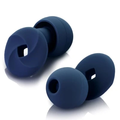 Abbildung von Ohrstöpsel zum Schlafen Weicher, wiederverwendbarer Silikon Gehörschutz, SNR 33 dB Geräuschreduzierung. Mit Tragebox und Aufsätzen in Größen XS/S/M/L. (midnight blue, Einheitsgröße)