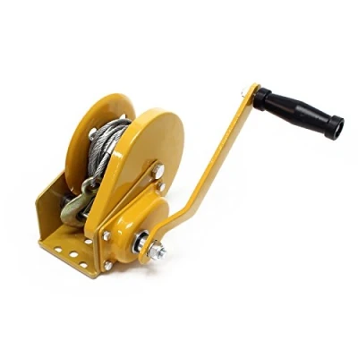 Abbildung von Wiltec Handseilwinde bis 540kg Übersetzung 4,2:1 170x210x210mm, Winde mit 10m Drahtseil, Seilwinde handbetrieben, Handseilzug effizient, Forstseilwinde