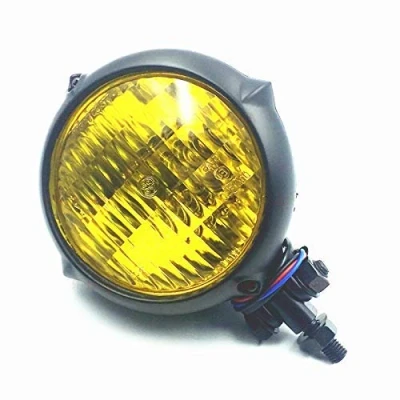 Abbildung von Retro Motorrad Bottom Mount High Abblendlicht Scheinwerfer Lampe für Harley 883 Cruiser Chopper Cafe Racer Shadow Honda Kawasaki Suzuki Yamaha Big Dog Custom (Polnisch/Klar)