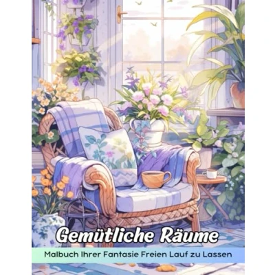 Abbildung von Gemütliche Räume Malbuch: Malvorlage „Cosy Spaces“, Eine Entspannende Reise Durch Komfortable Und Charmante Innenräume
