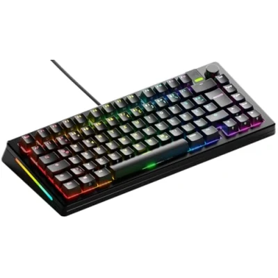 Abbildung von Glorious Gaming GMMK 3 PRO: Anpassbare mechanische Tastatur, TKL 75%, Aluminiumgehäuse &amp; Dichtungssystem, Hot Swap (MX Schalter), Schalldämmung, angepasste Tastenkappen, Deutsche QWERTZ Schwarz