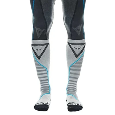 Abbildung von Dainese Dry Long Socks, Motorrad Socken Lang Sommer, für Damen und Herren, Schwarz/Blau, EU 39 41