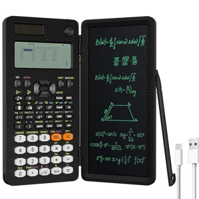 Abbildung von NEWYES Wiederaufladbarer technischer wissenschaftlicher Taschenrechner, 552 Funktionen, fortschrittlicher Mathematikrechner 991EX, 6 zeiliges schriftliches Display, Notizblock Rechner für College,
